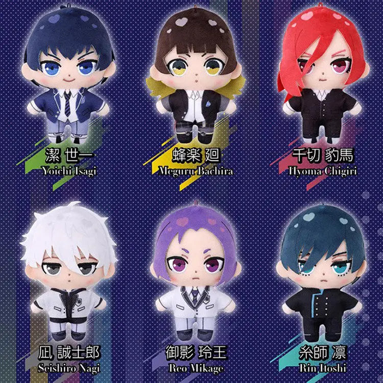 Bandai Blue Lock Plush Keychain Gacha Nunu Stuffed Pendant Chigiri Hyoma Reo Mikage Isagi Yoichi Anime Collectible Bag Accessory