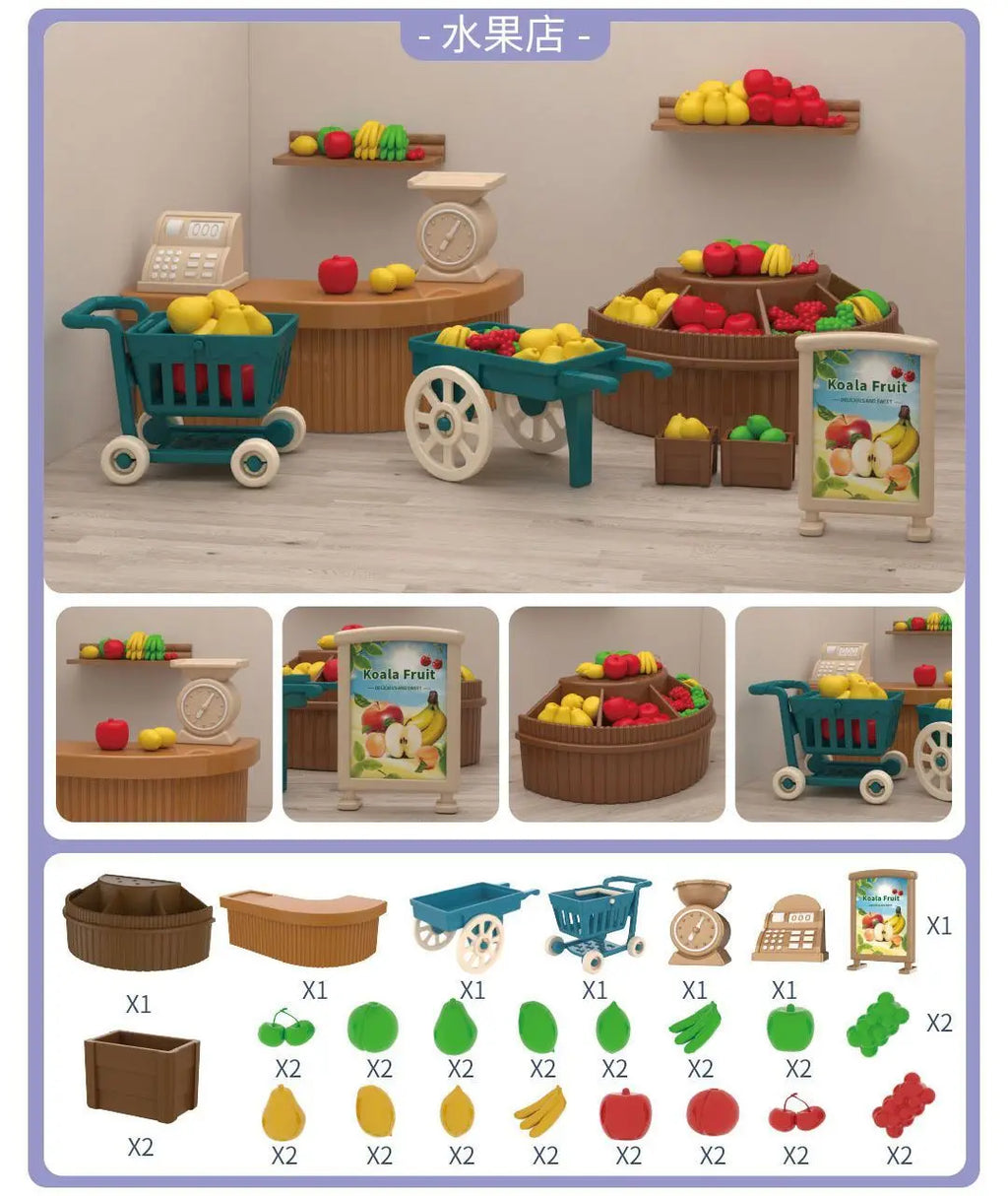 Mini Supermarket Shopping Games Dollhouse Furniture Accessories Intellectual Education Toys for Kid Family Interaction Toys