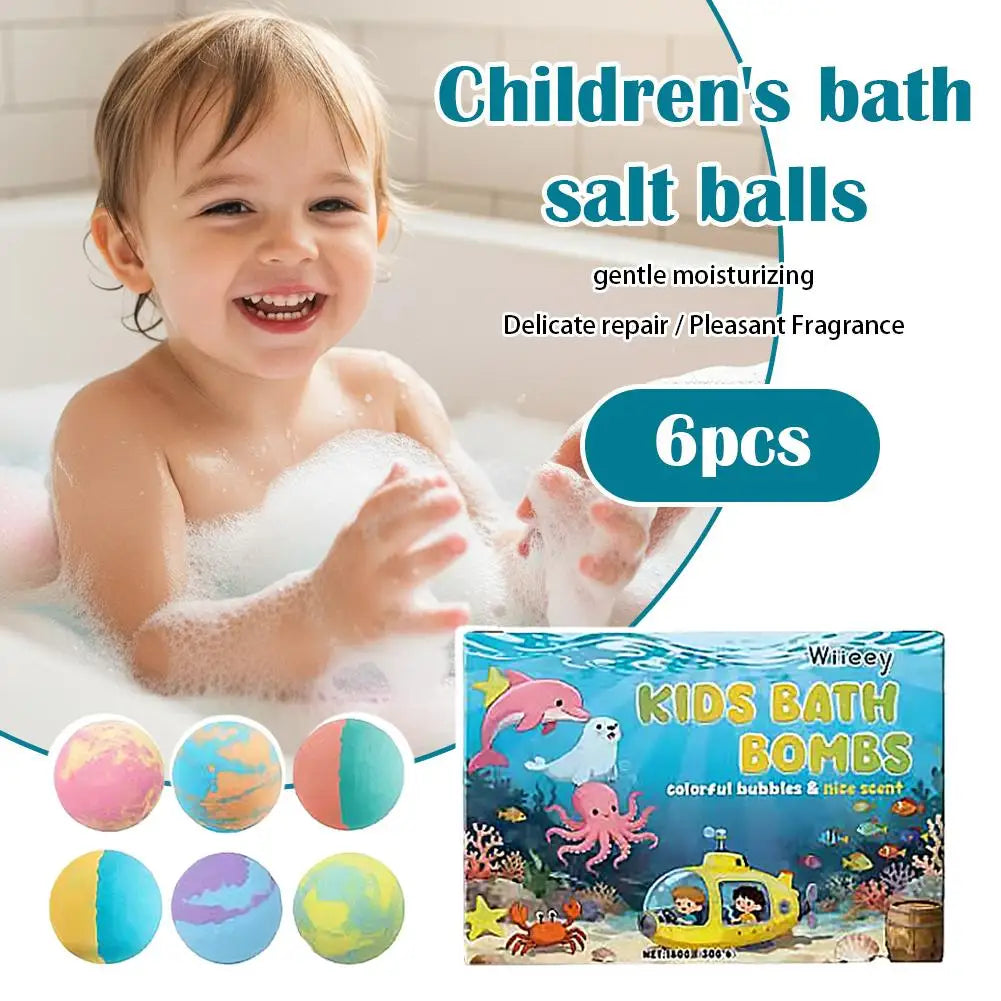 Kids Colorful Bath Bombs, Bath Color Fizzy Spa Balls Gift Set for Kids Bathtub Fun Relaxing Holiday Gift Toys for Kids Toddlers