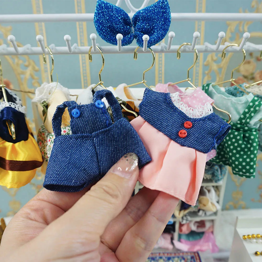 Dress Dollhouse Accessories 1:12 Forest Animal Family Clothes Fashion Daily Wear Casual Outfits Vest Shirt Skirt Pants  for Doll