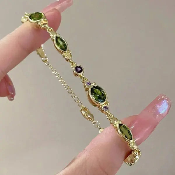 Sparkling Cherry Blossoms Butterfly Bracelet Women's Fashion Temperament Wave Moon Flower Adjustable Bracelet Wedding Jewelry