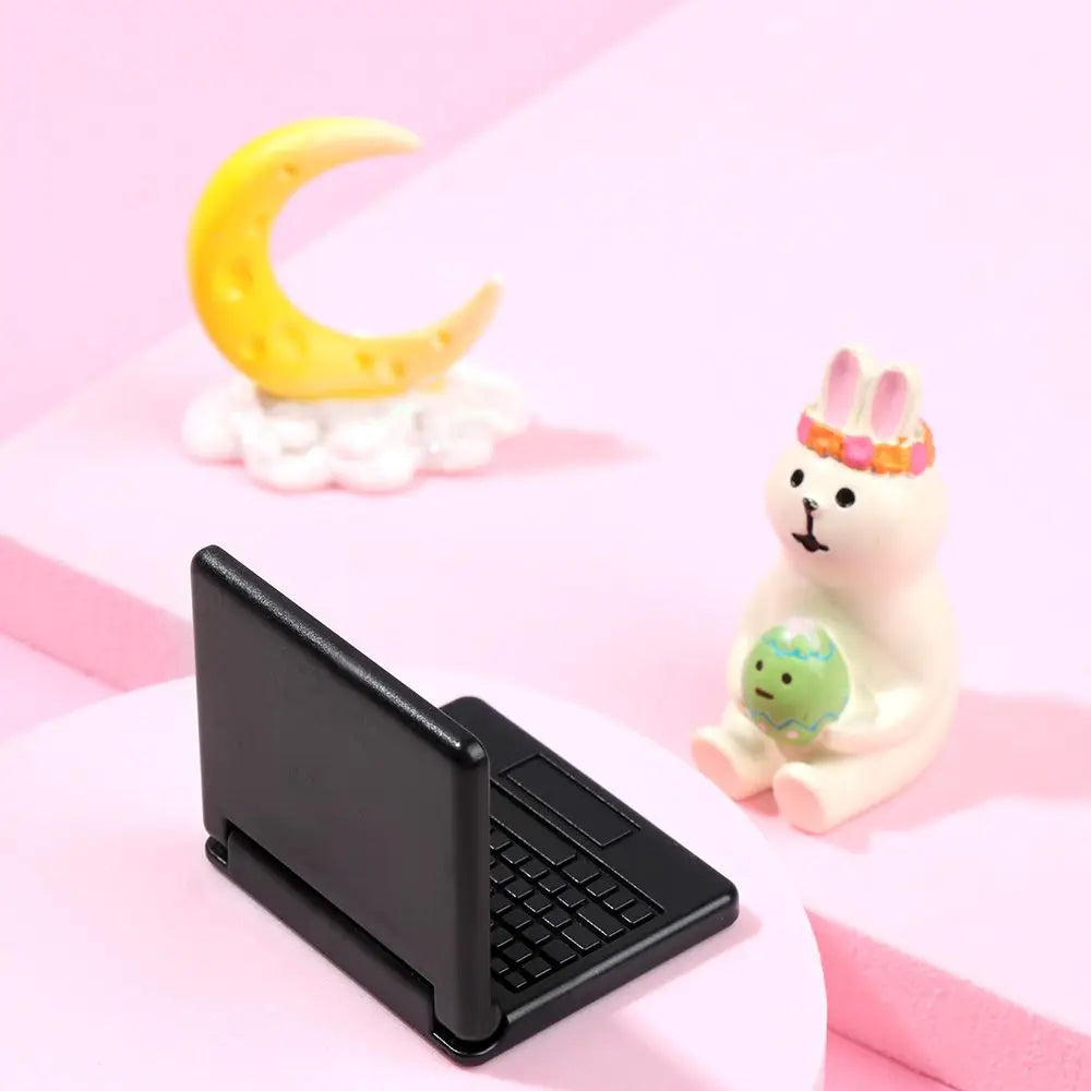 Dollhouse Miniature Modern Computer Foldable For Children Toy Furniture for Dolls Laptop Doll House Decoration Accessories