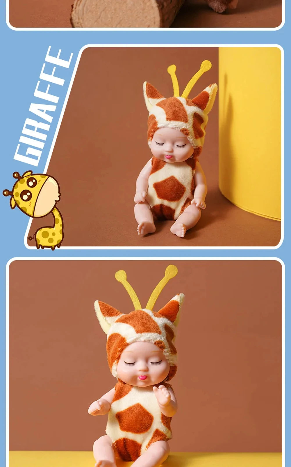 6Pcs Reborn Doll Kit Toy Simulation Princess Dolls Toy Mini Cute Sleeping Baby with Clothes Accessories Birthday Gift for Kids