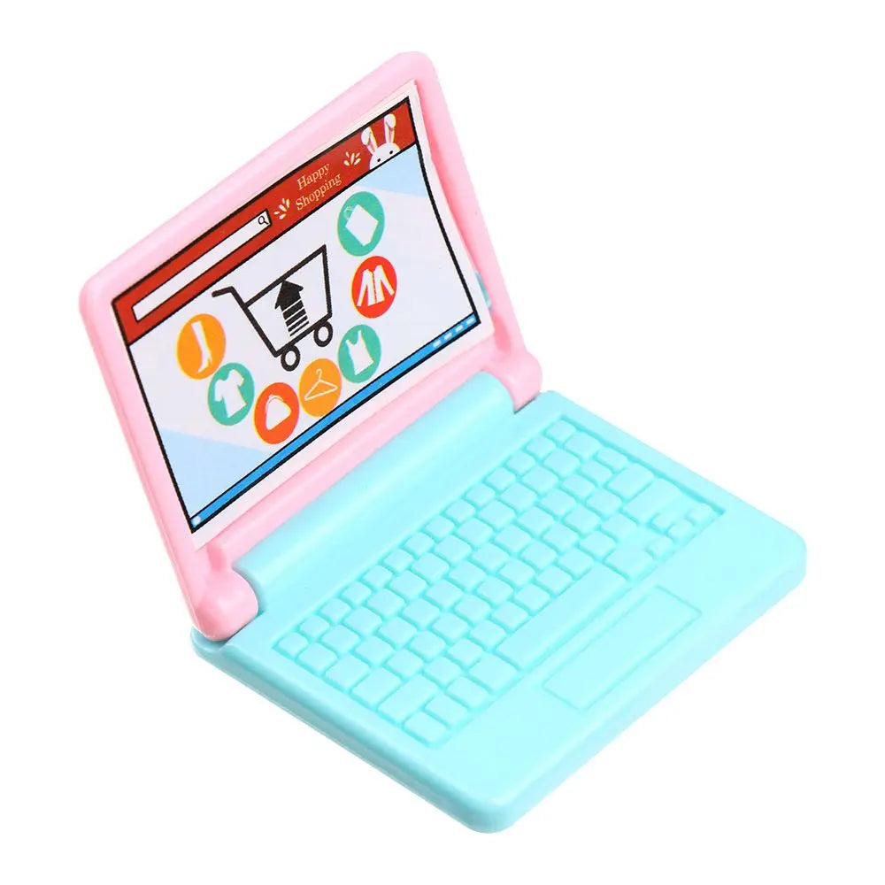 Dollhouse Miniature Modern Computer Foldable For Children Toy Furniture for Dolls Laptop Doll House Decoration Accessories