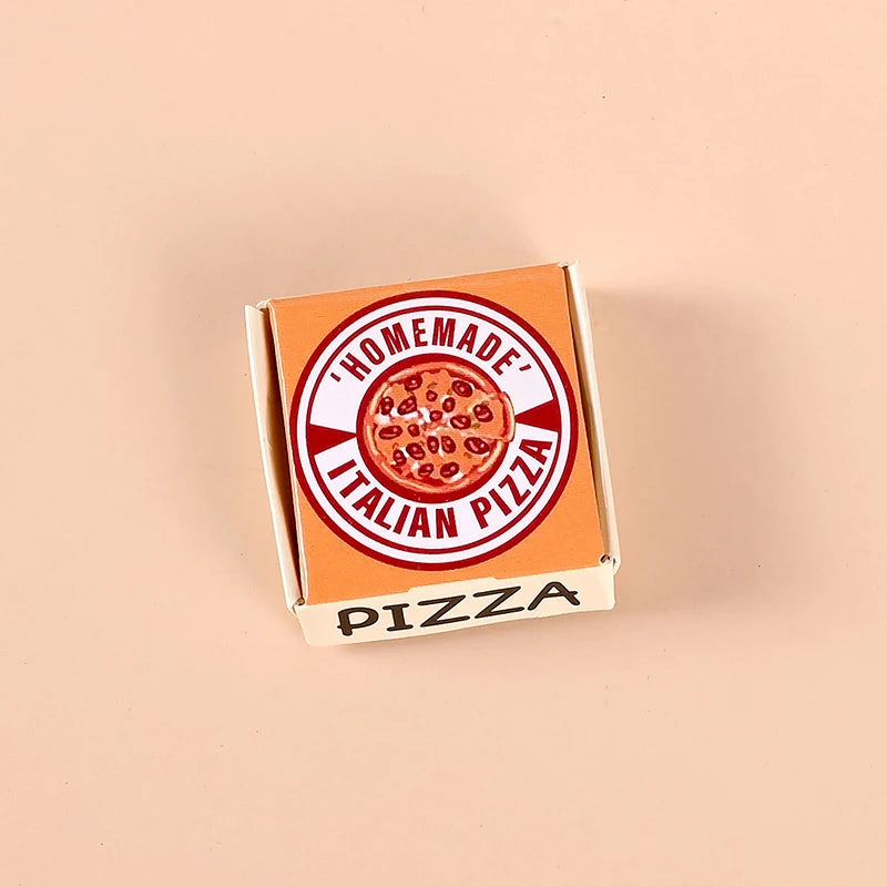 6pcs/set Dollhouse Miniature Pizza Or Packing Box Model Kitchen Food Decor Toy Doll House Accessories