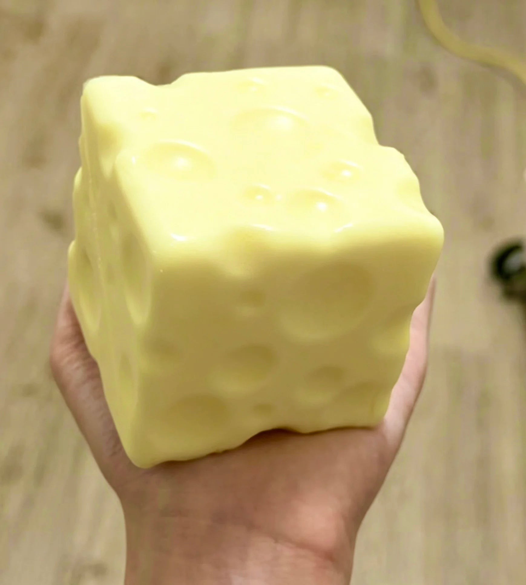 Big Cheese Cube Stress Squeeze Ball Shapeable Moldable Non-Bounce Fidget Toy ASMR Sensory Relaxing Toy Anxiety Relief Gadget