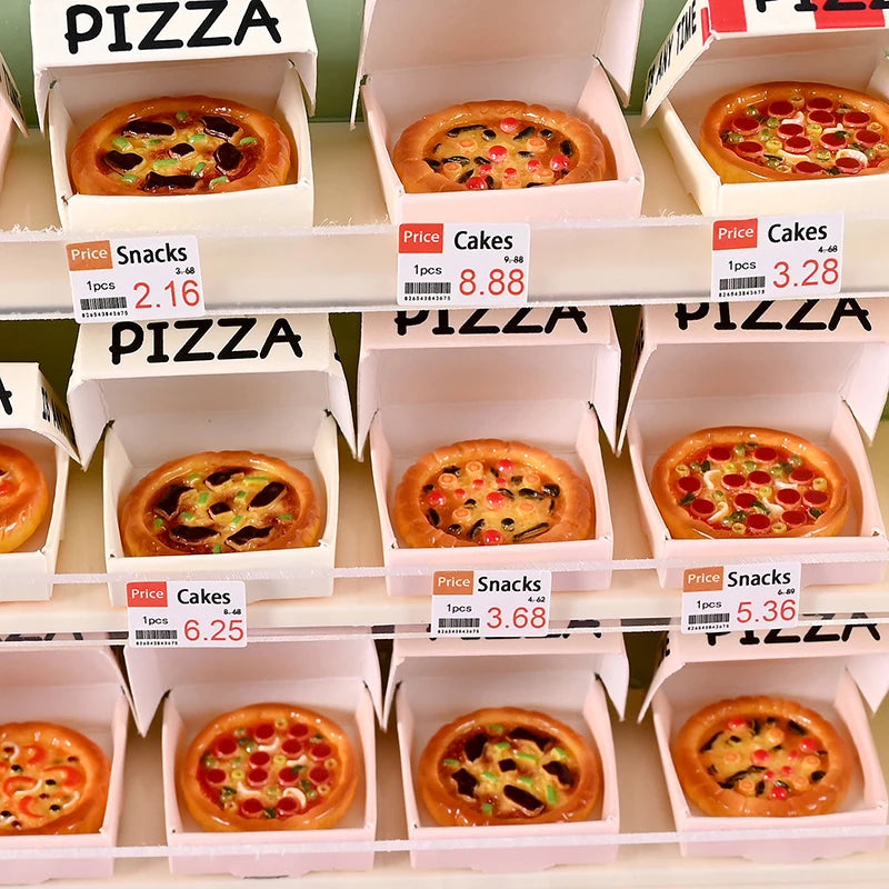 6pcs/set Dollhouse Miniature Pizza Or Packing Box Model Kitchen Food Decor Toy Doll House Accessories