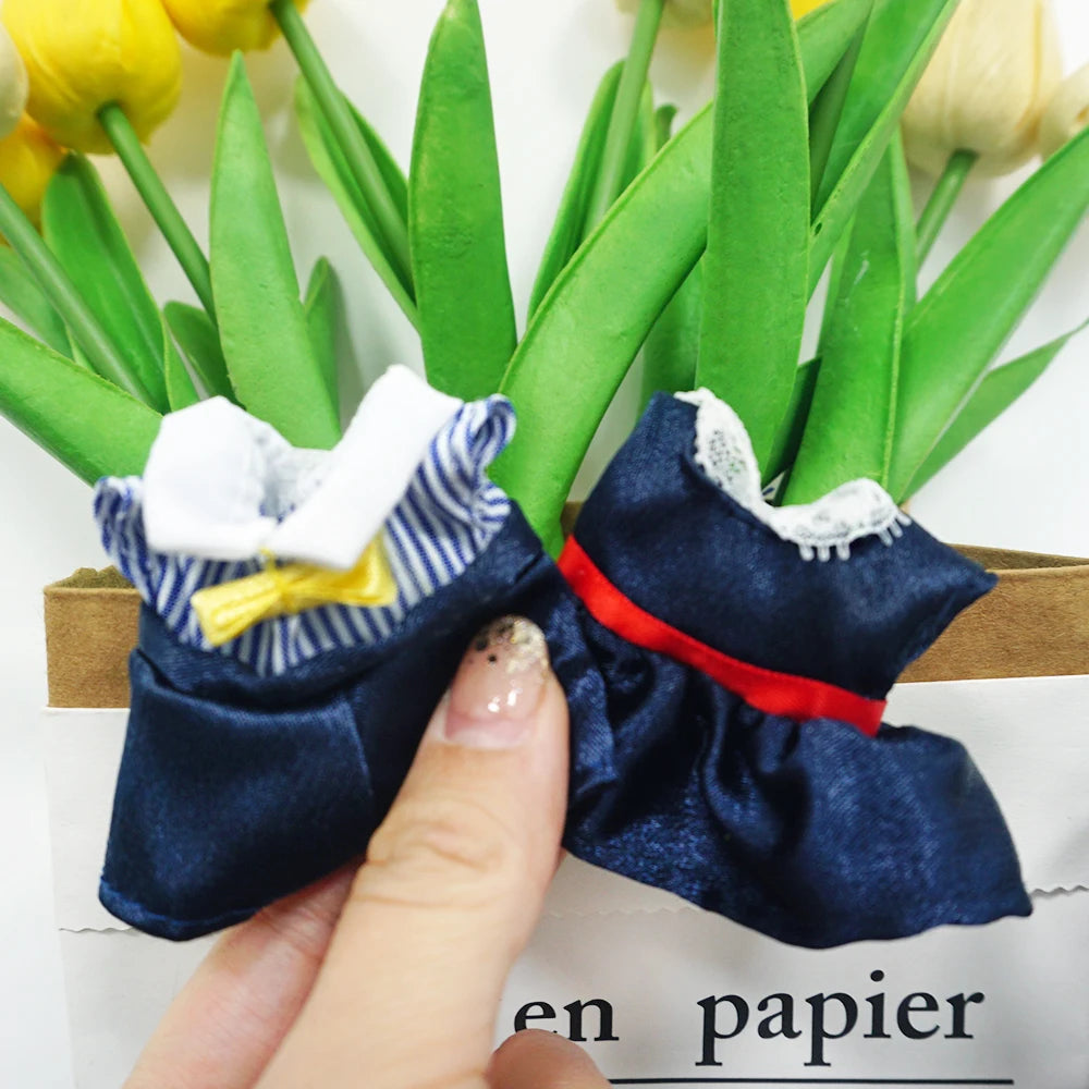 Dress Dollhouse Accessories 1:12 Forest Animal Family Clothes Fashion Daily Wear Casual Outfits Vest Shirt Skirt Pants  for Doll
