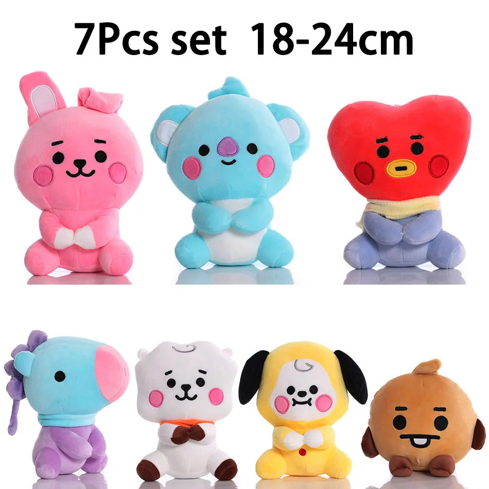 Hot B-T-21 Plush Toy Tata Koay Shooky Mang Cooky Cartoon Animal Backpack Key Mobile Phone Pendant Office Toys Friend Gift