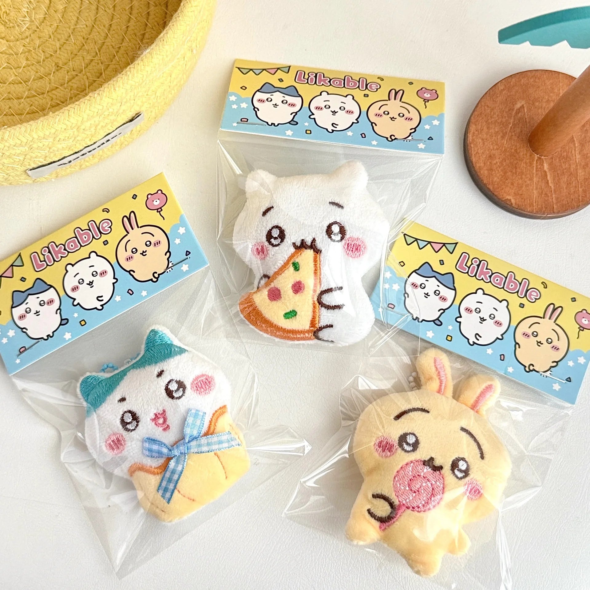 1/3 Pcs Chiikawa Cute Plush Cartoon Doll Pendant Brooch Backpack Keychain Decoration Pendant
