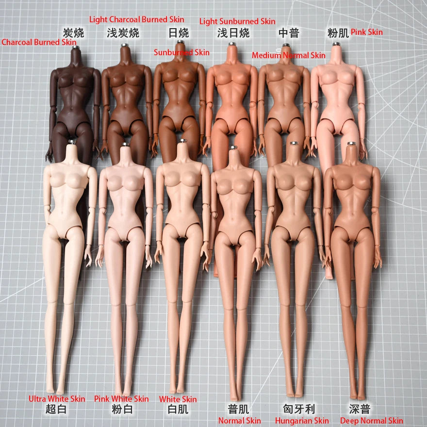 NEW LULY/Supermodel Doll Body Toy 12 Skin Tones High Quality With Replacement Big Boobs 1/6 Body Parts Removable For Babi Doll