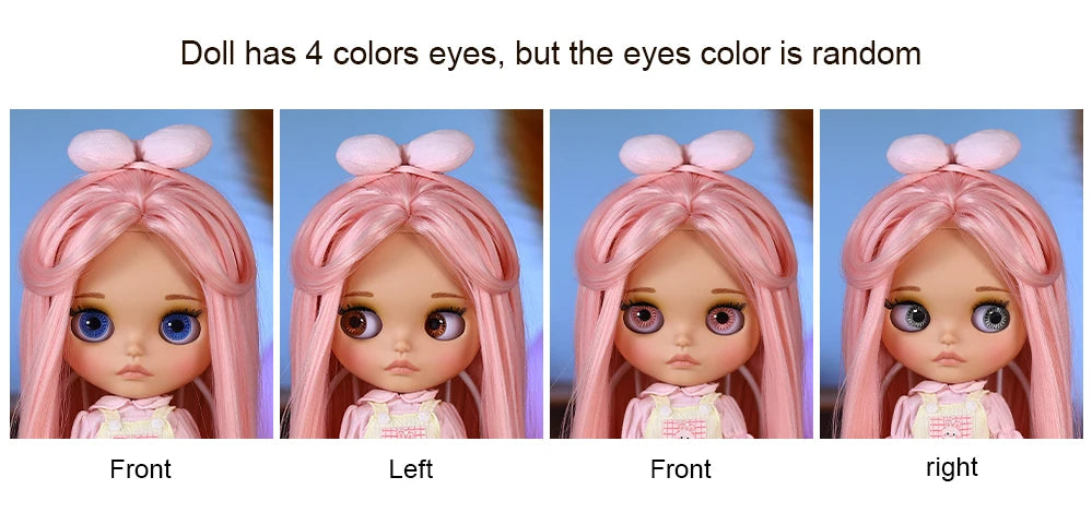 ICY DBS Blyth Doll BJD Joint Body Brown Skin Matte Face Cute Bow Doll 1/6 30cm Girl Gift Anime SD