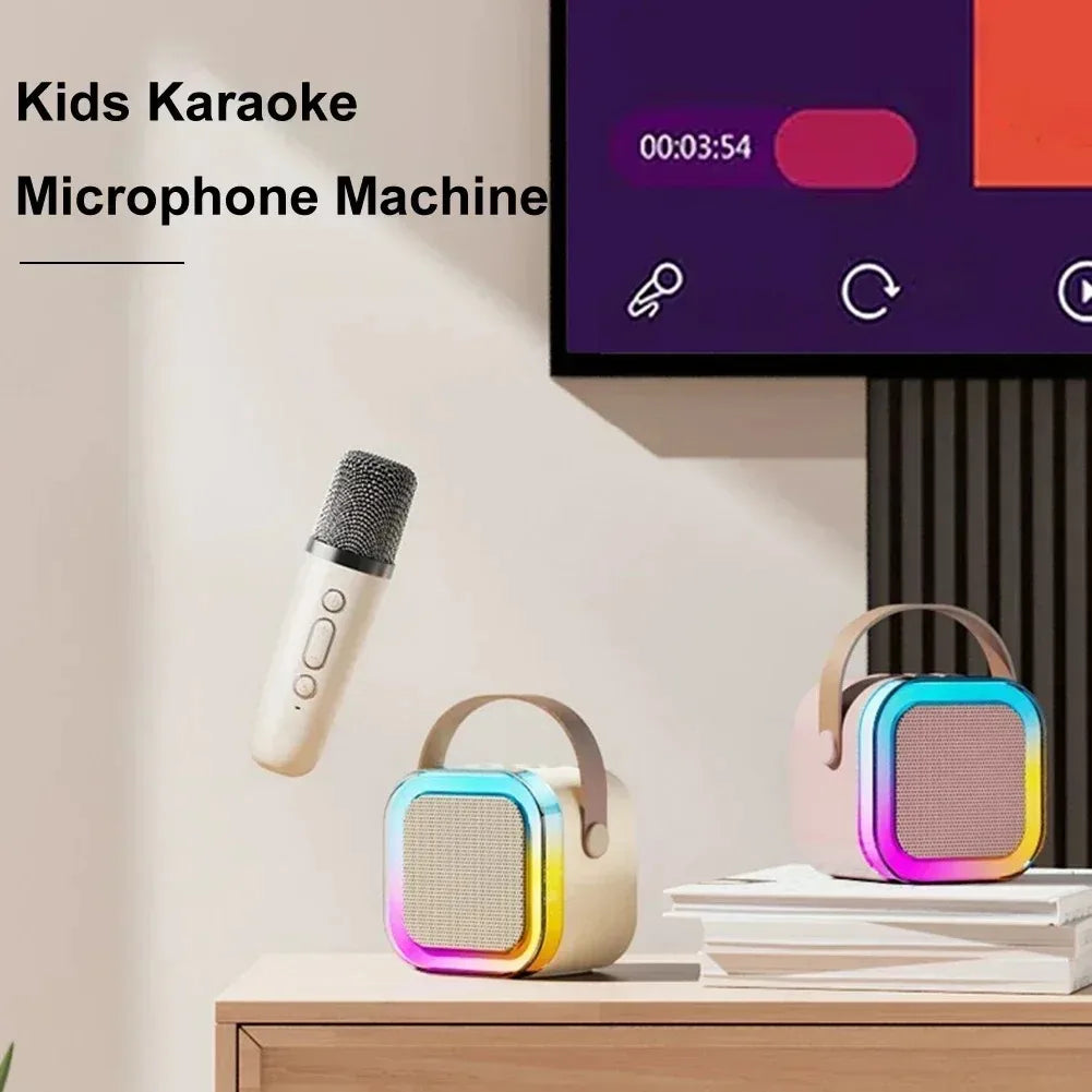 Karaoke Wireless Portable Bluetooth Speaker With Microphone Machine Mini Lamp Caixa De Som Sound Box Music Small Blootooth Mp3