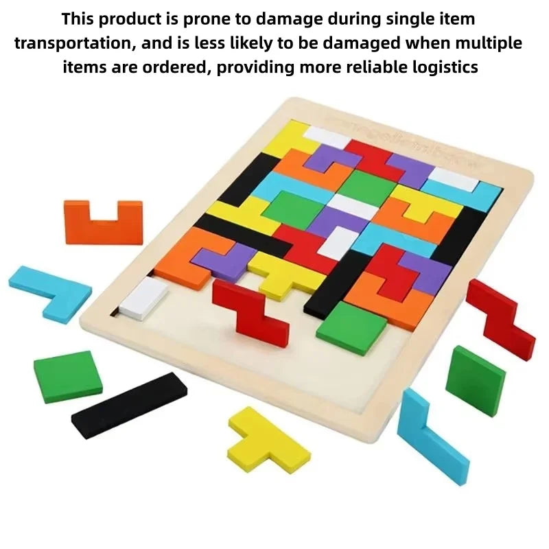 Colorful wooden puzzle toys Tangram Montessori materials children's puzzle toys Building blocks Children's learning toys