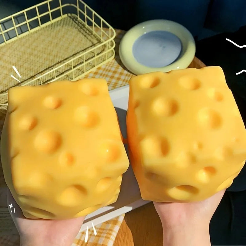 1PC Giant Cheese Squeeze Toy Extra Large Size Cheese Squishy Fidget Toys Slow Rebound Shapeable Venting Ball for Adults Gifts