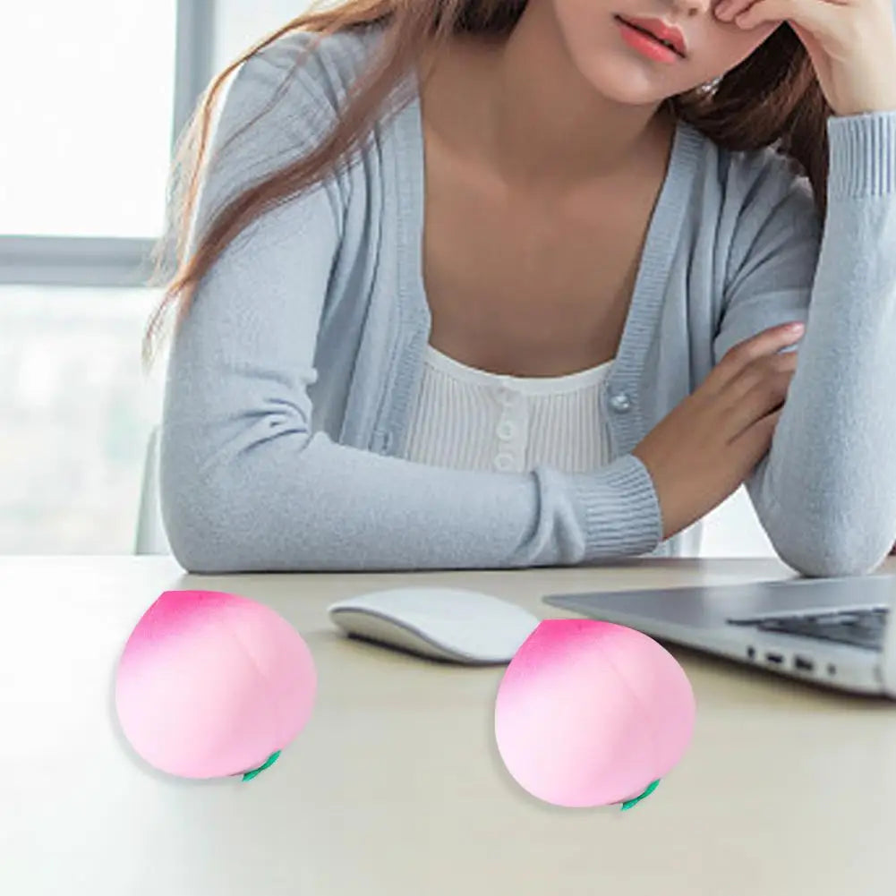 Pink Juicy Peach Squishy Toy Anti-Stress Slow Rising Fruit Pinch Squeeze Stress Reliever Toys Fun Design Squeezable Toys