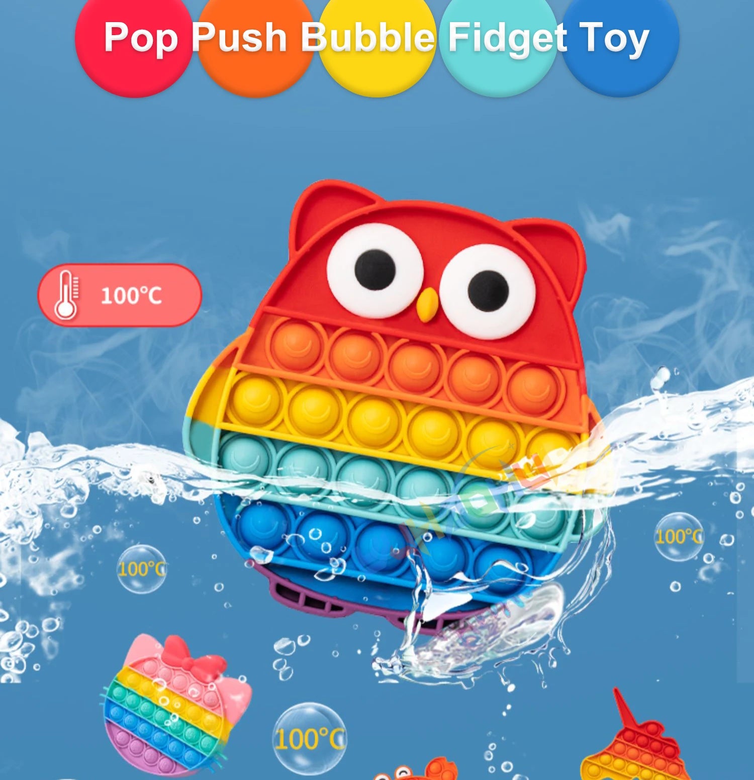 Rainbow Pop Push Bubblle Fidget Anti Stress Relief Toys for Adult Children Special Needs Sensory Toys Interactive Toys for Kids