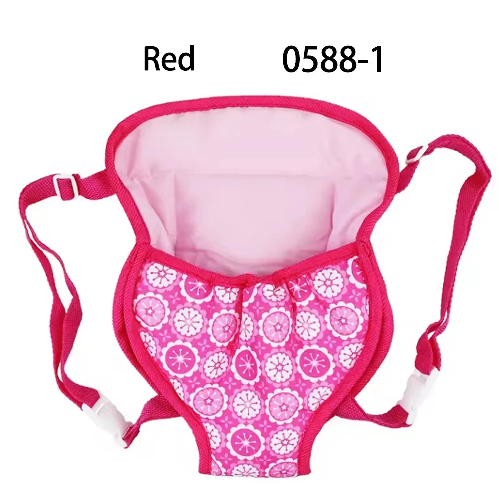 Dolls Out Going Carry Bag Backpack Strap Newborn Clothes Accessories Baby Doll Portable Toy Carrier Front Storage Birthday Gift