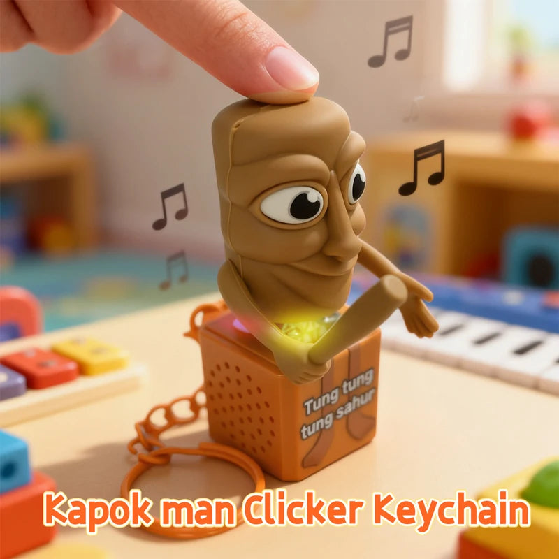 Tung tung tung Sahur Keychain Wooden Stick Man Button Keychain Luminous Pendant Anime Peripheral Decor Decor Gift Toys