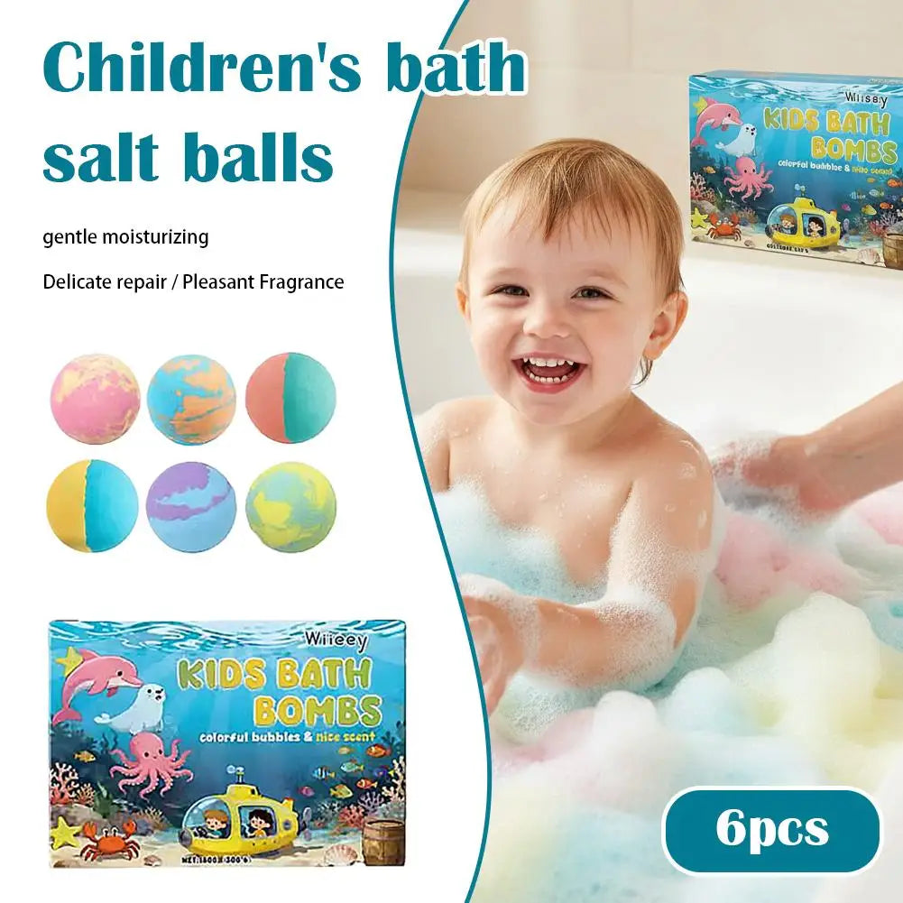 Kids Colorful Bath Bombs, Bath Color Fizzy Spa Balls Gift Set for Kids Bathtub Fun Relaxing Holiday Gift Toys for Kids Toddlers