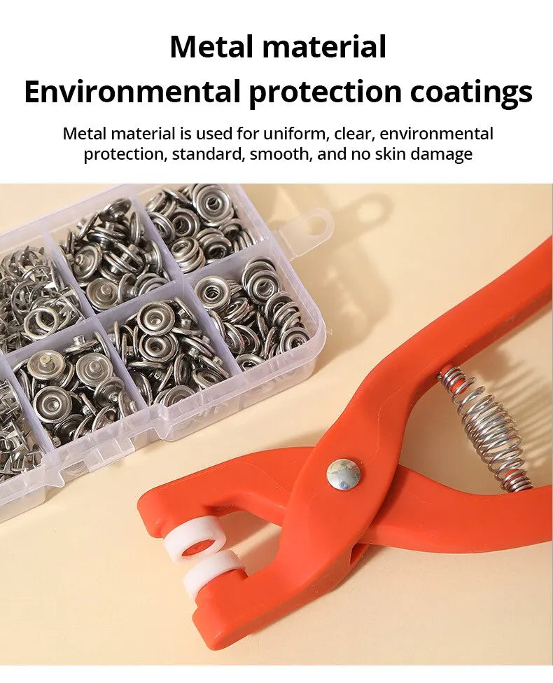Snap Button Kit With Hand Pressure Pliers 50pcs Snaps , Metal Snaps For Sewing, Sewing Snaps For DIY Crafts Clothes Hats