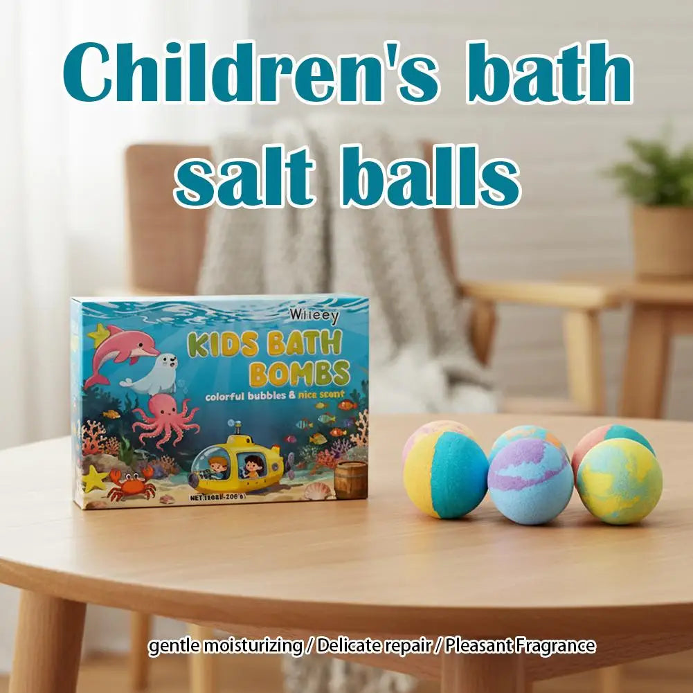 Kids Colorful Bath Bombs, Bath Color Fizzy Spa Balls Gift Set for Kids Bathtub Fun Relaxing Holiday Gift Toys for Kids Toddlers