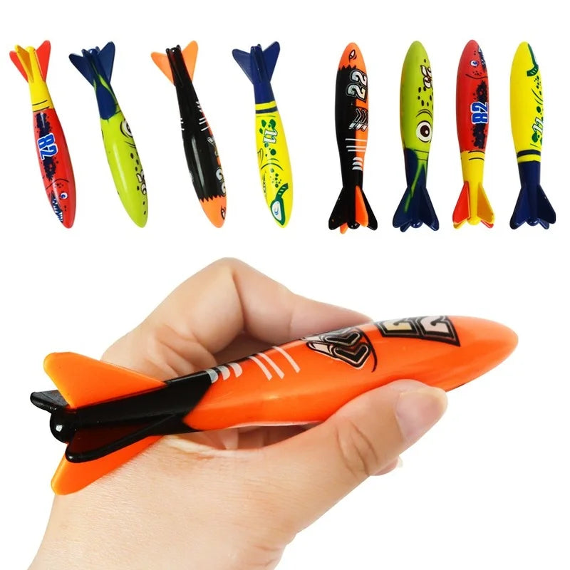 Kids Summer Shark Rocket Throwing Toy Swimming Pool Dive Game Water Fun Games Pool Toys Baby Water Educational Bath Toys Gifts