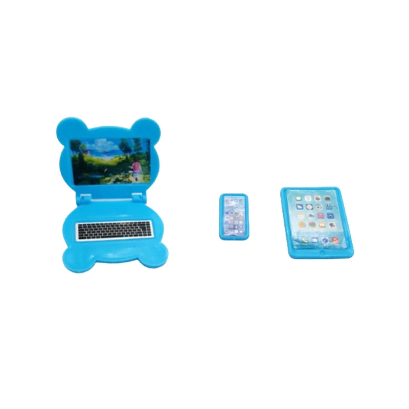 3pcs Dollhouse Mini Item Doll Accessories Cute Kawaii Computer IPad Phone Set Miniature Funny Lifelike Doll Houseware Playhouse