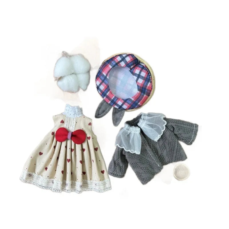 BJD Doll Clothes 30cm 1/6 Scale Winter Dress and Cute Hat Accessories for Girl's Gift Outfit