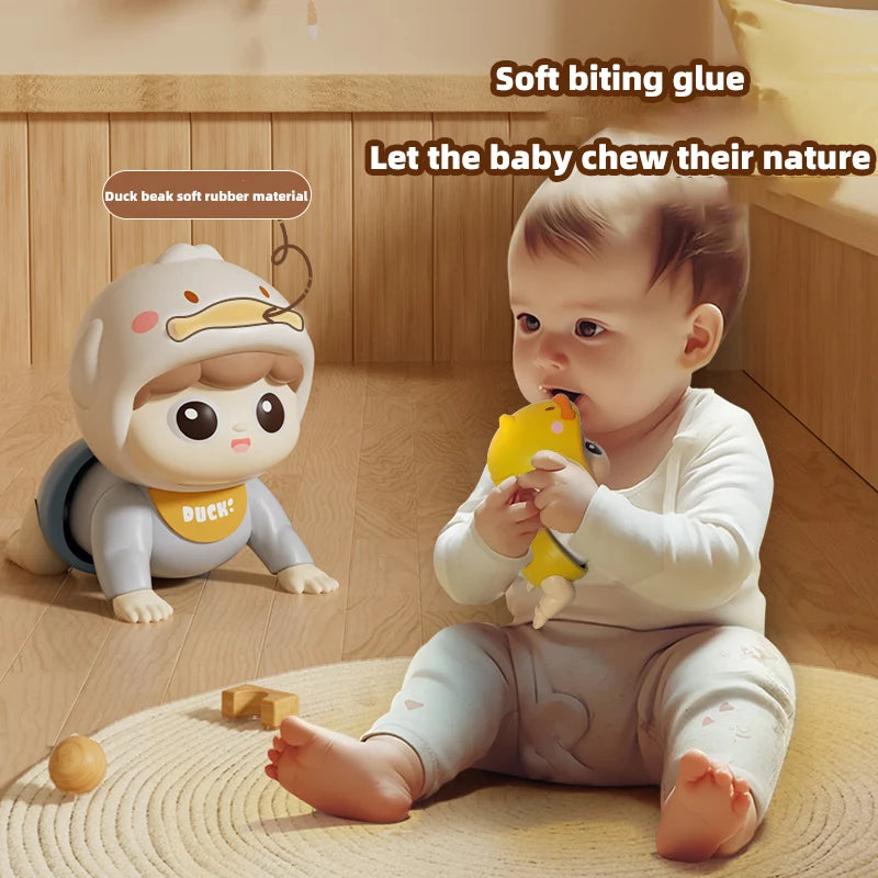 Music Crawling doll baby Toy, 0-1 Year Old, Learning Crawling Guidance and Head-Lifting Training soothing Toy, Children's Day Gi