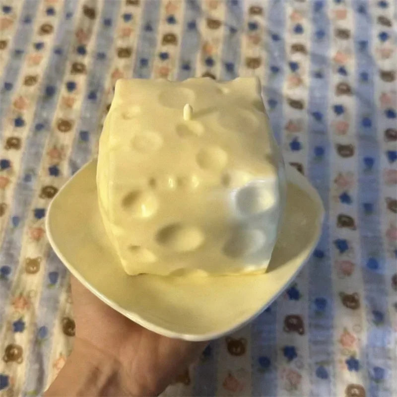 Big Cheese Cube Stress Squeeze Ball Shapeable Moldable Non-Bounce Fidget Toy ASMR Sensory Relaxing Toy Anxiety Relief Gadget