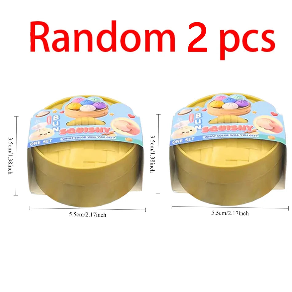 Blind Box Colorful Simulated Dumpling Squishy Relaxing Relieve Anxiety Antistress Enhance Happiness Rebound Squeeze Reliever Toy