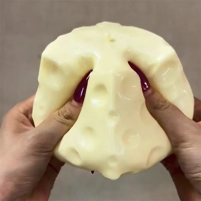 Big Cheese Cube Stress Squeeze Ball Shapeable Moldable Non-Bounce Fidget Toy ASMR Sensory Relaxing Toy Anxiety Relief Gadget