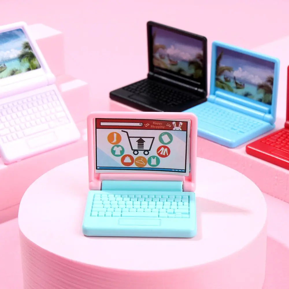 Dollhouse Miniature Modern Computer Foldable For Children Toy Furniture for Dolls Laptop Doll House Decoration Accessories