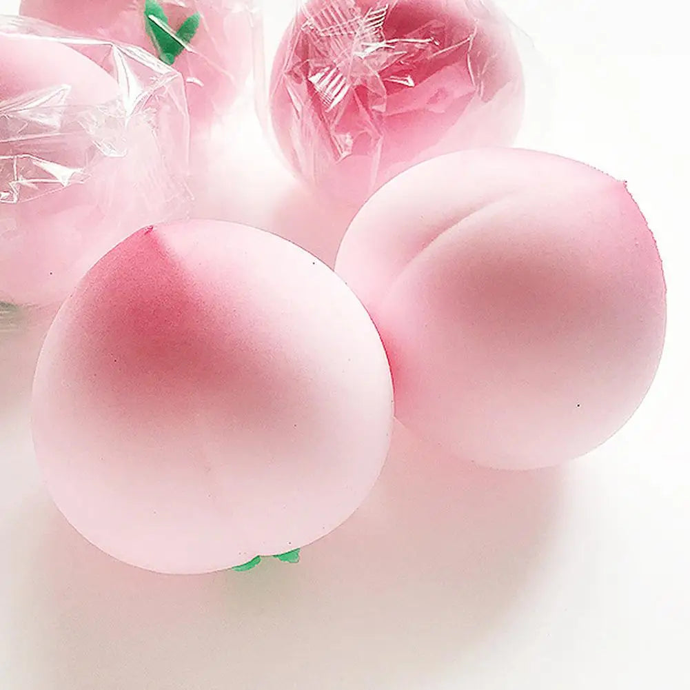 Pink Juicy Peach Squishy Toy Anti-Stress Slow Rising Fruit Pinch Squeeze Stress Reliever Toys Fun Design Squeezable Toys