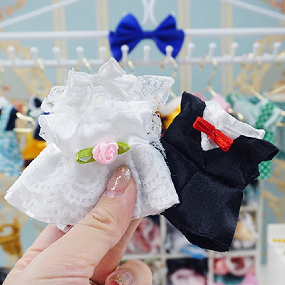 Dress Dollhouse Accessories 1:12 Forest Animal Family Clothes Fashion Daily Wear Casual Outfits Vest Shirt Skirt Pants  for Doll