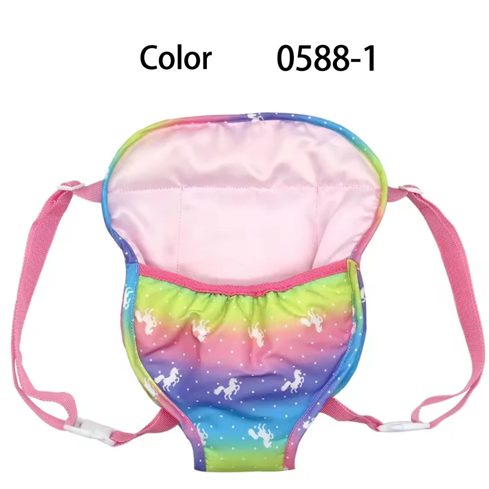Dolls Out Going Carry Bag Backpack Strap Newborn Clothes Accessories Baby Doll Portable Toy Carrier Front Storage Birthday Gift