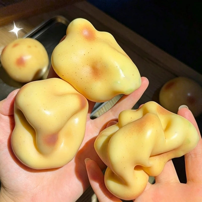 Crunchy Squishy Potato Stress Ball Fidget Toy Crispy Potato Squishy Squeeze Ball Handmade Round Blocks Filled ASMR for Adult