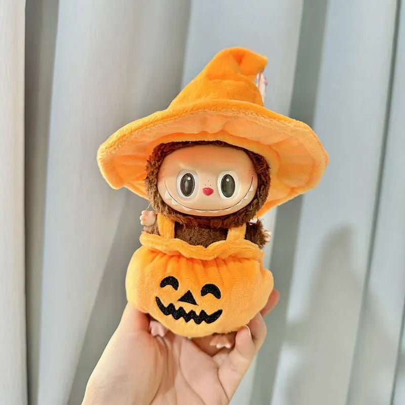 Labubu Keychain Halloween Pumpkin Onesie Doll Clothes Accessories Set Cute LABUBU Clothes Accessories Adorable Costumes