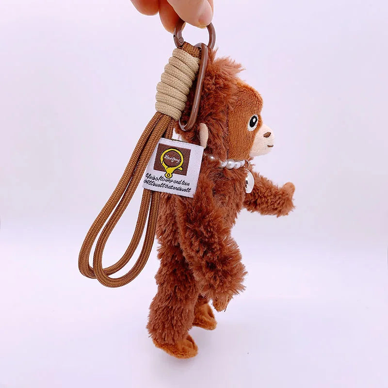 20cm Cute Little Monkey Pendant Plush Doll Animal Hanging Plushies Doll Bag Pendant Soft Stuffed Backpack Keychain Plush Dolls