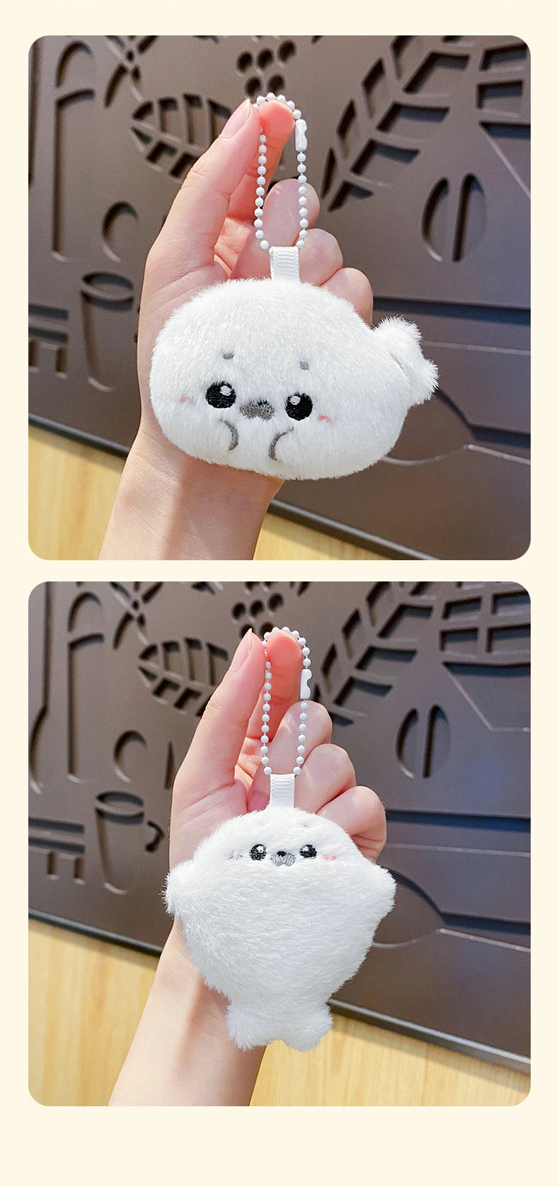 Baby seal plush toy bag pendant, cartoonish and cute plush doll pendant, baby doll keychain, gift for you