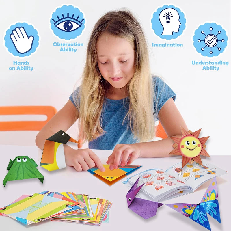 Origami Kit 30/96 Sheets Origami Paper Craft Guiding Book DIY Art Craft Projects Supplies for Beginners Children Kids Boys Girls