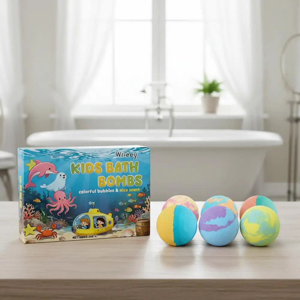 Kids Colorful Bath Bombs, Bath Color Fizzy Spa Balls Gift Set for Kids Bathtub Fun Relaxing Holiday Gift Toys for Kids Toddlers