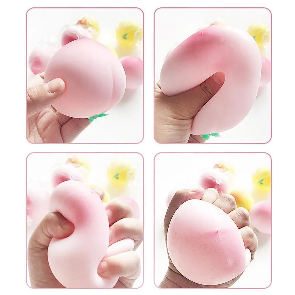 Pink Juicy Peach Squishy Toy Anti-Stress Slow Rising Fruit Pinch Squeeze Stress Reliever Toys Fun Design Squeezable Toys