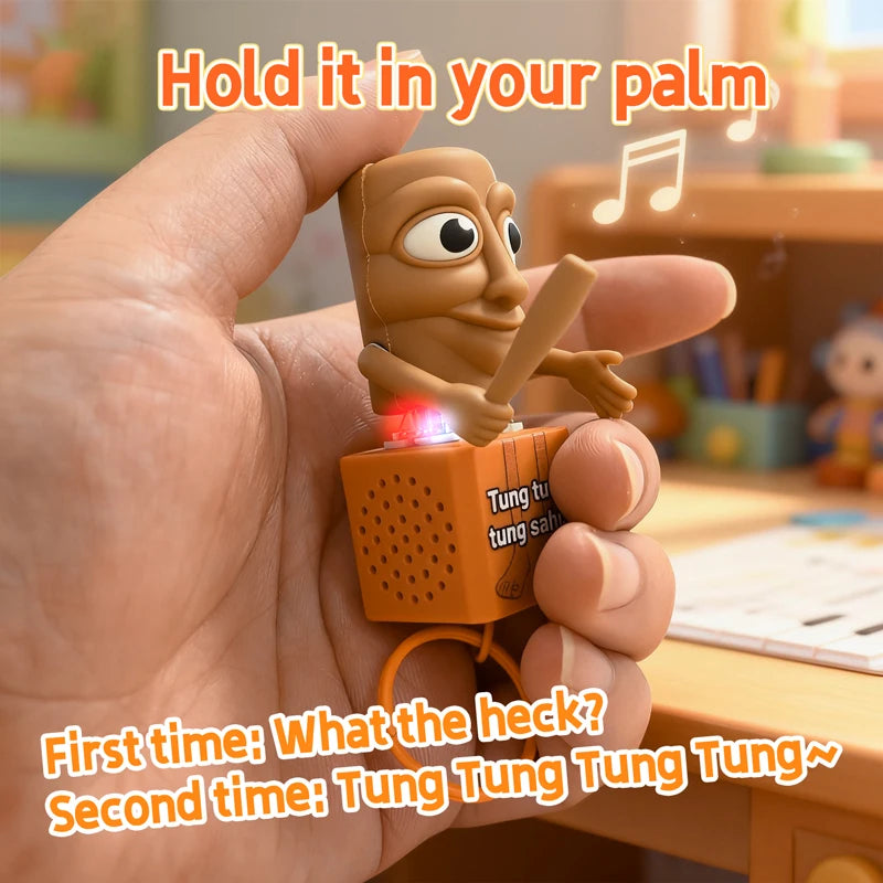 Tung tung tung Sahur Keychain Wooden Stick Man Button Keychain Luminous Pendant Anime Peripheral Decor Decor Gift Toys