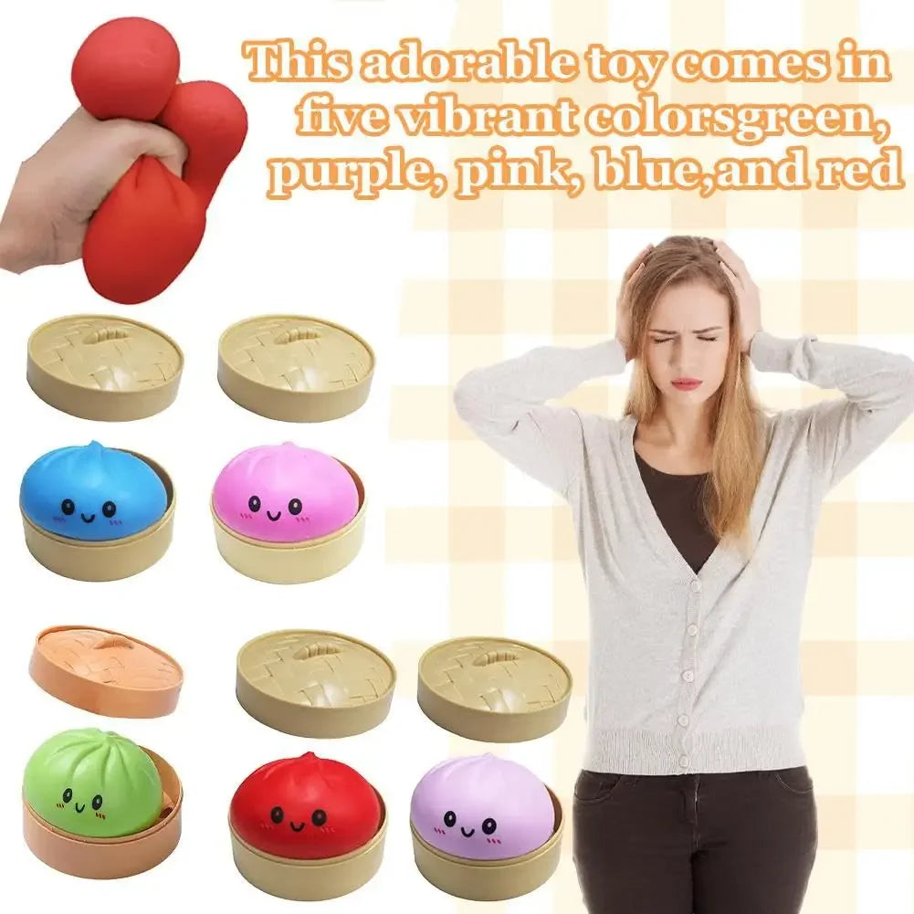 New Glitter Dumpling Glitter Dumpling Squishy with Box Dumplings Sensory Squeeze Toy for Stress Relief