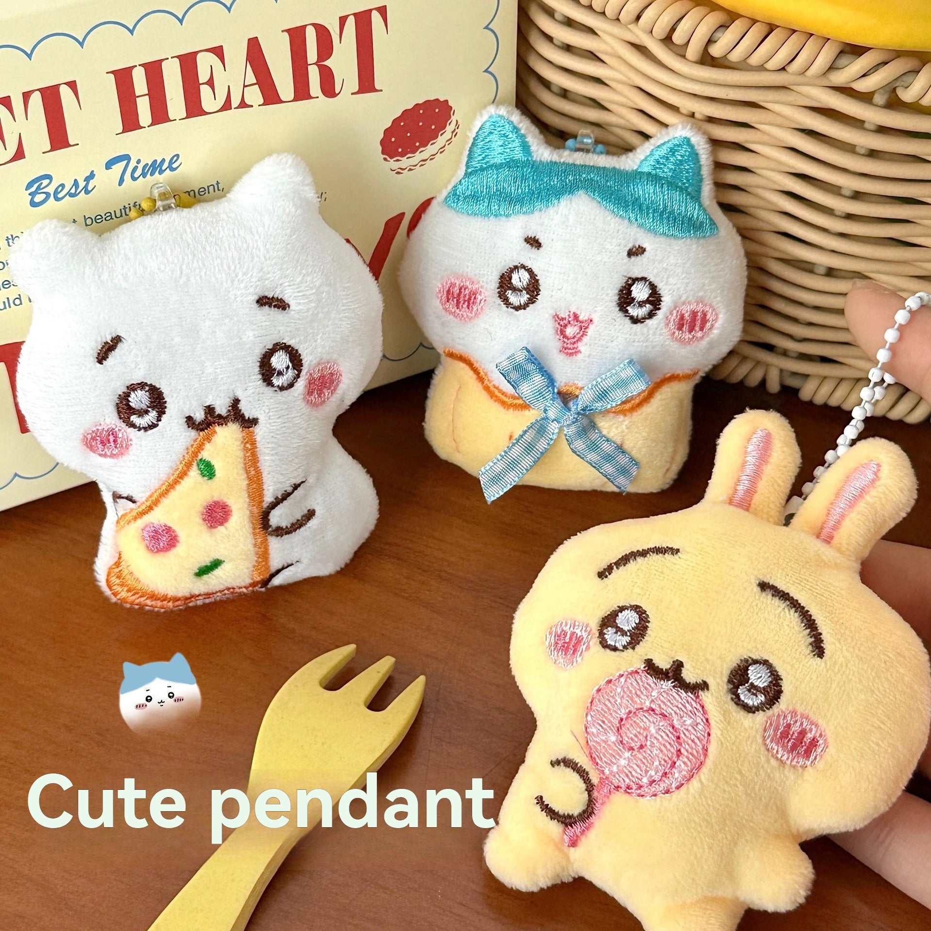 1/3 Pcs Chiikawa Cute Plush Cartoon Doll Pendant Brooch Backpack Keychain Decoration Pendant