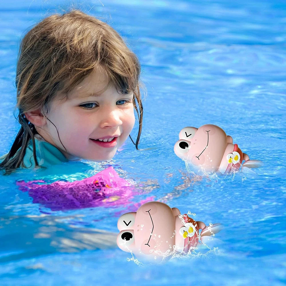 Wind-Up Swimming Frog Bath Toys for Toddlers, No Battery Mold-Free ABS Montessori Water Toy for Kids