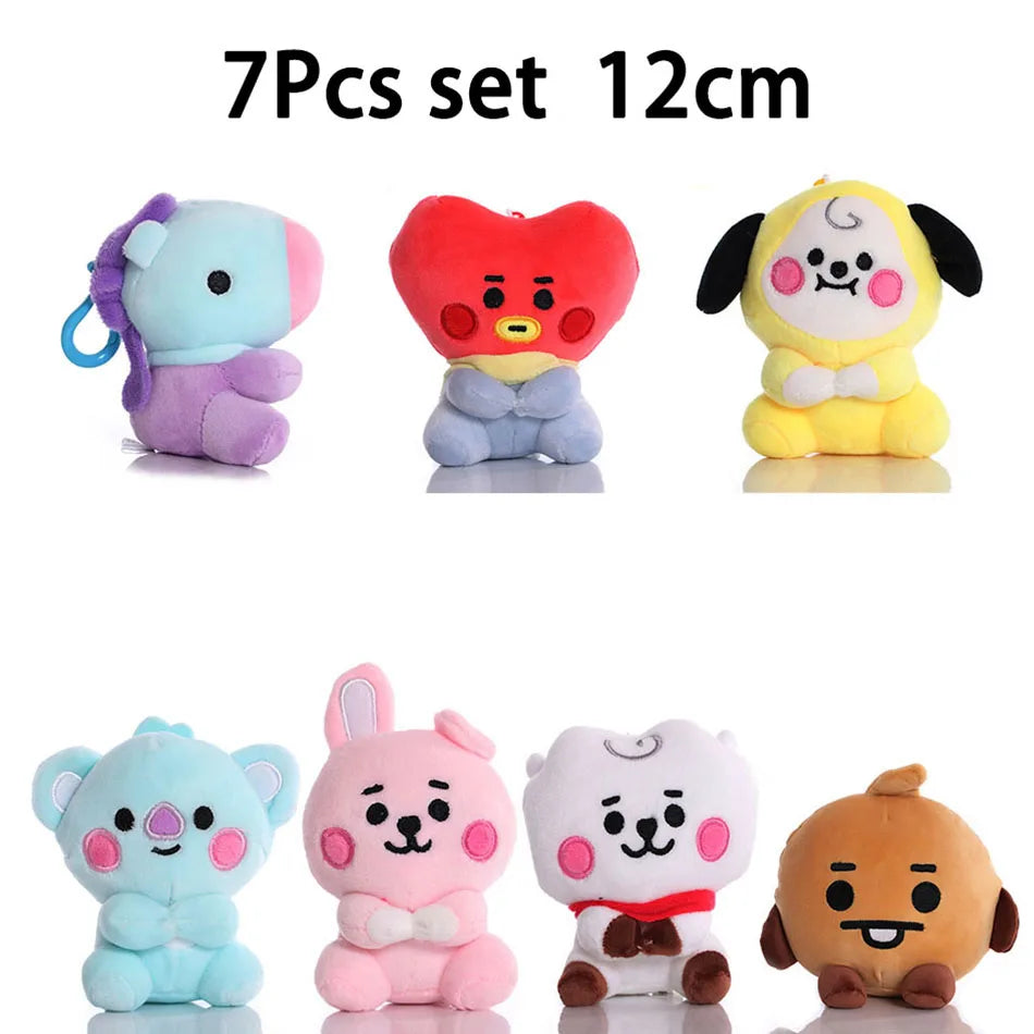 Hot B-T-21 Plush Toy Tata Koay Shooky Mang Cooky Cartoon Animal Backpack Key Mobile Phone Pendant Office Toys Friend Gift