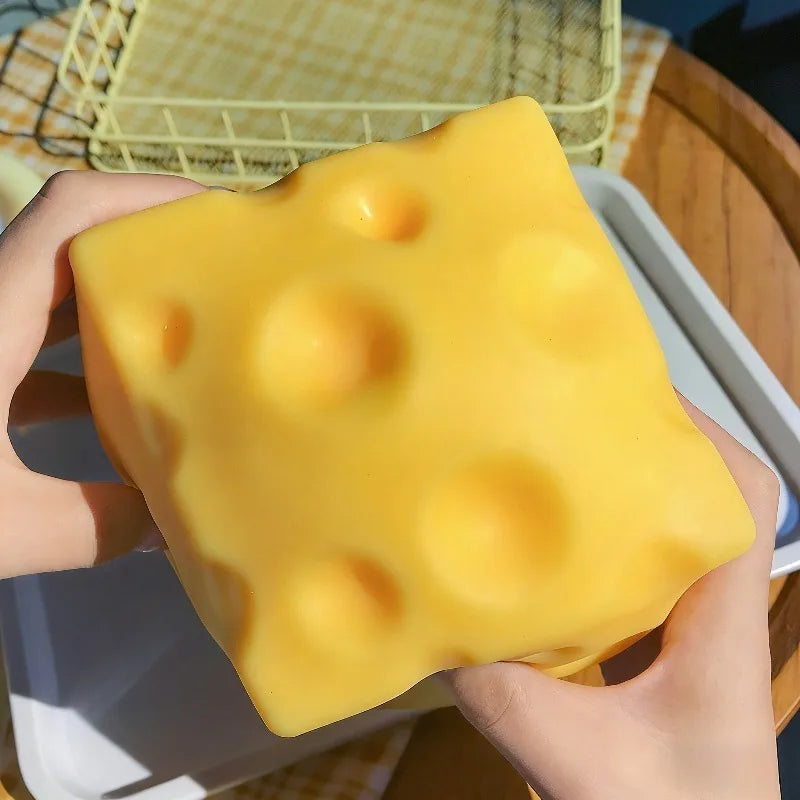 1PC Giant Cheese Squeeze Toy Extra Large Size Cheese Squishy Fidget Toys Slow Rebound Shapeable Venting Ball for Adults Gifts